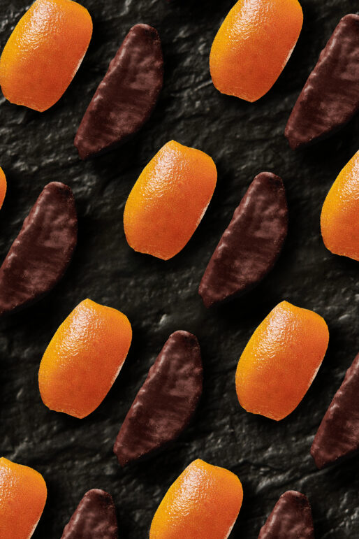 Orangettes enrobées de chocolat belge